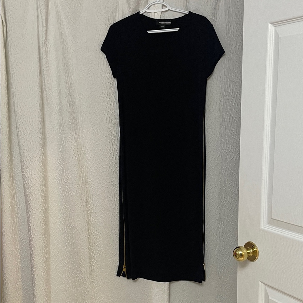Anatomie Black Midi Dress with Gold Accents